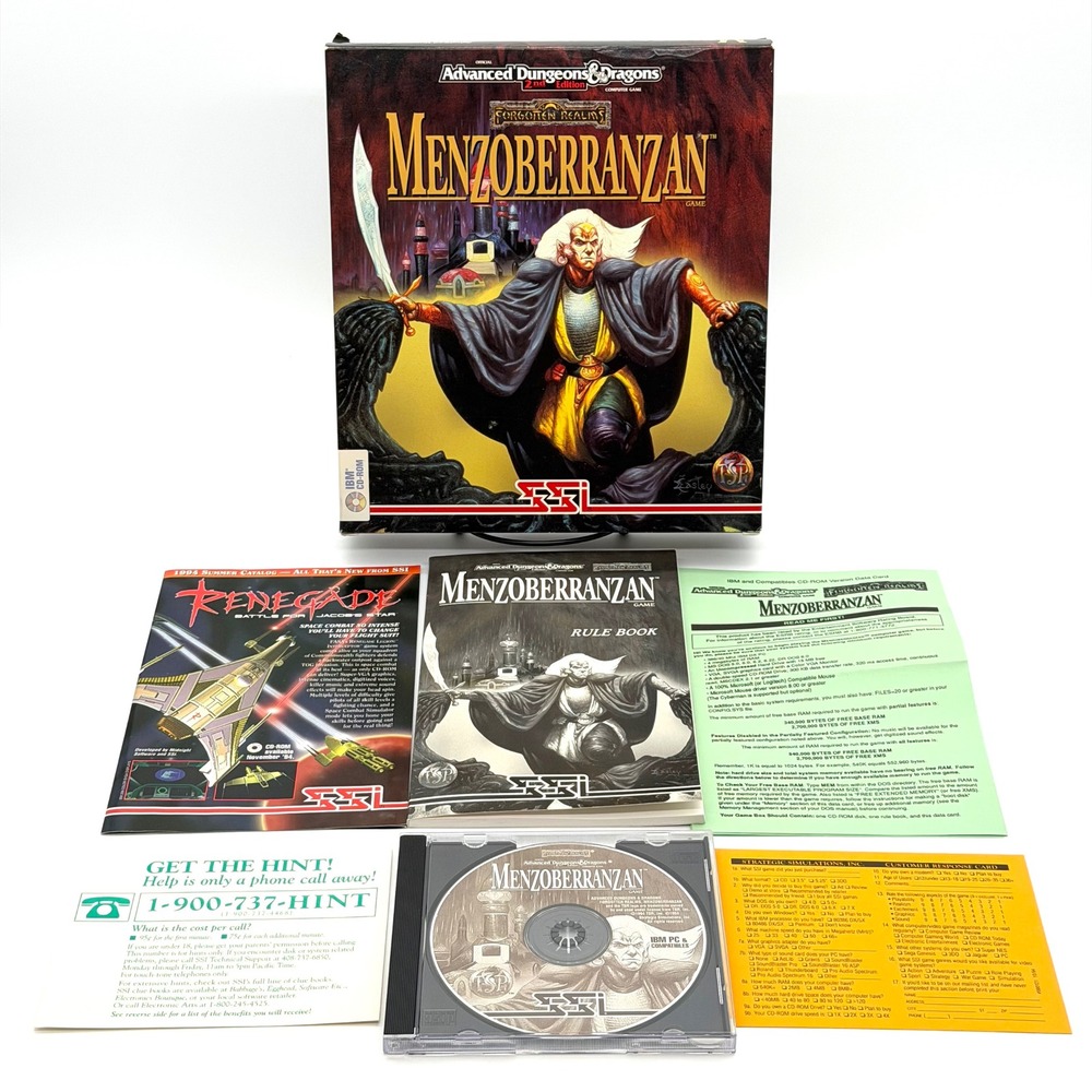 Menzoberranzan AD&D PC Big Box Game CIB 1994 SSI D&D Forgotten Realms CD-ROM